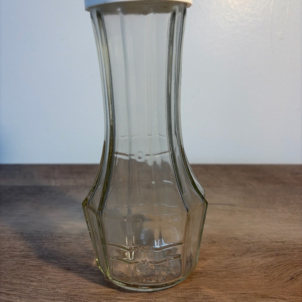 Vintage Good Seasons Ribbed Dressing Cruet / Bottle With Lid 7 3/4" Tall